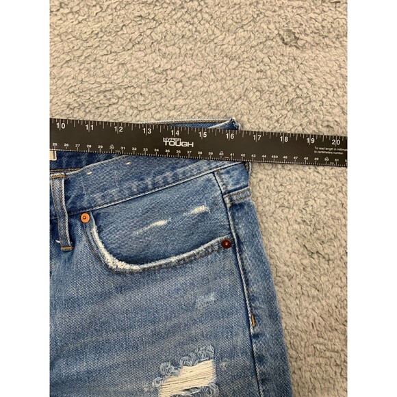 MadeWell Denim Blue Jean Distressed Cropped Daisy Dukes Short Shorts 5 Pockets - Picture 10 of 13